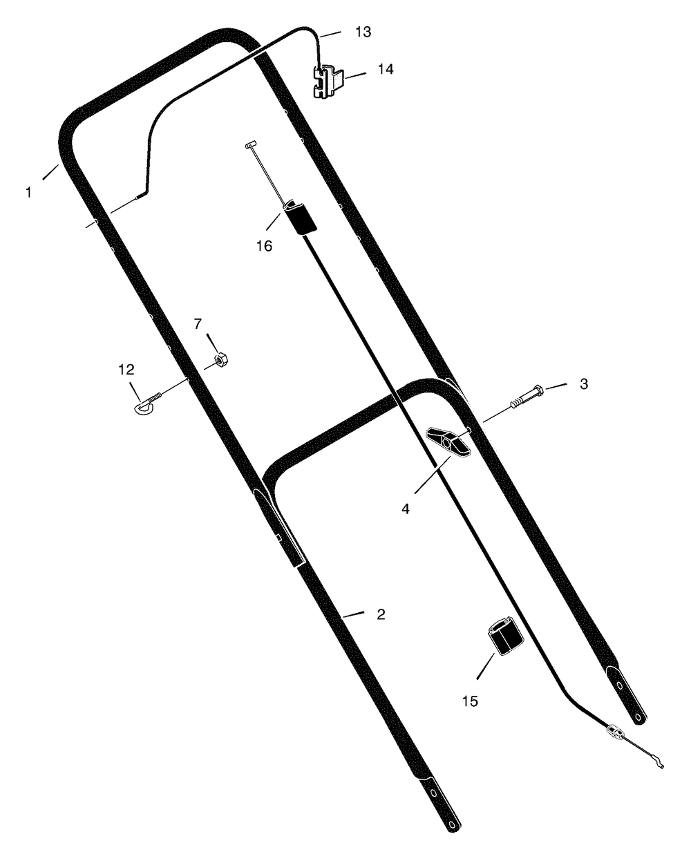 Handle Assembly Diagram and Parts List for 220011X92A 2004 Briggs and Stratton Lawn Mower
